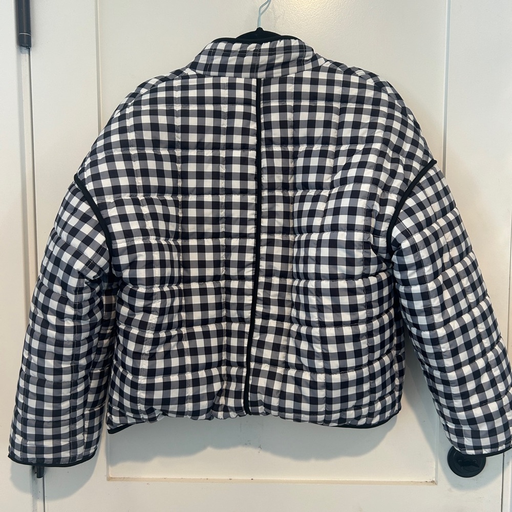 Black and White Gingham Quilted Jacket size small - Picture 2 of 4